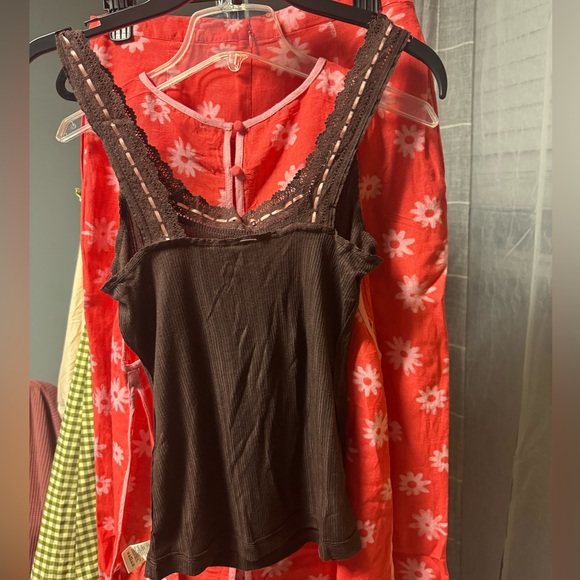 Free People Only You Pointelle Tank Top in French Roast NWOT Retail $38 - Small - Picture 5 of 6